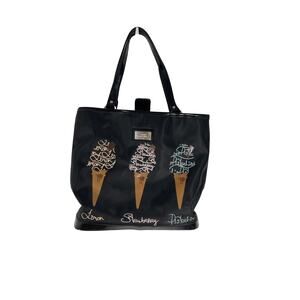 Lulu Guinness London Special Edition Black Ice Cream Tote Novelty Funky Teacher